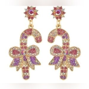 Festive Candy Cane Christmas Earrings